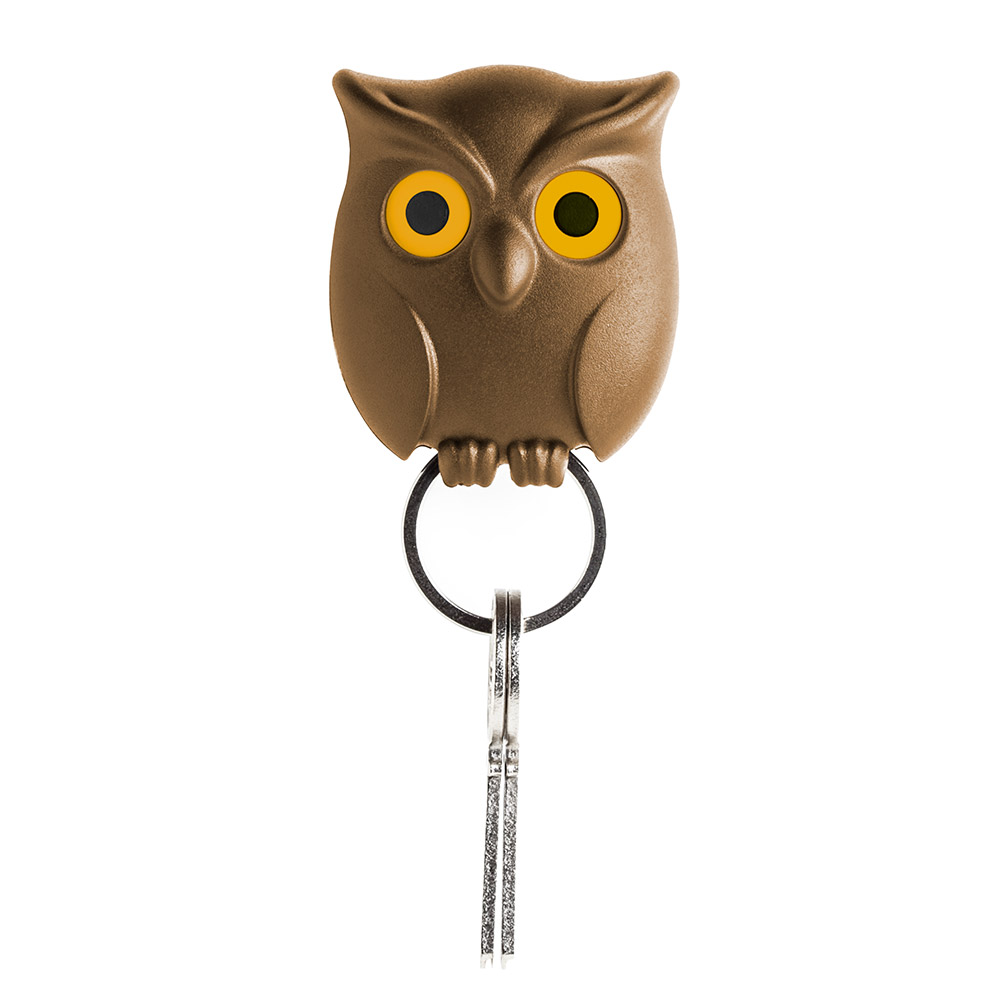 QL10195-BN Держатель для ключей night owl коричневый Qualy 