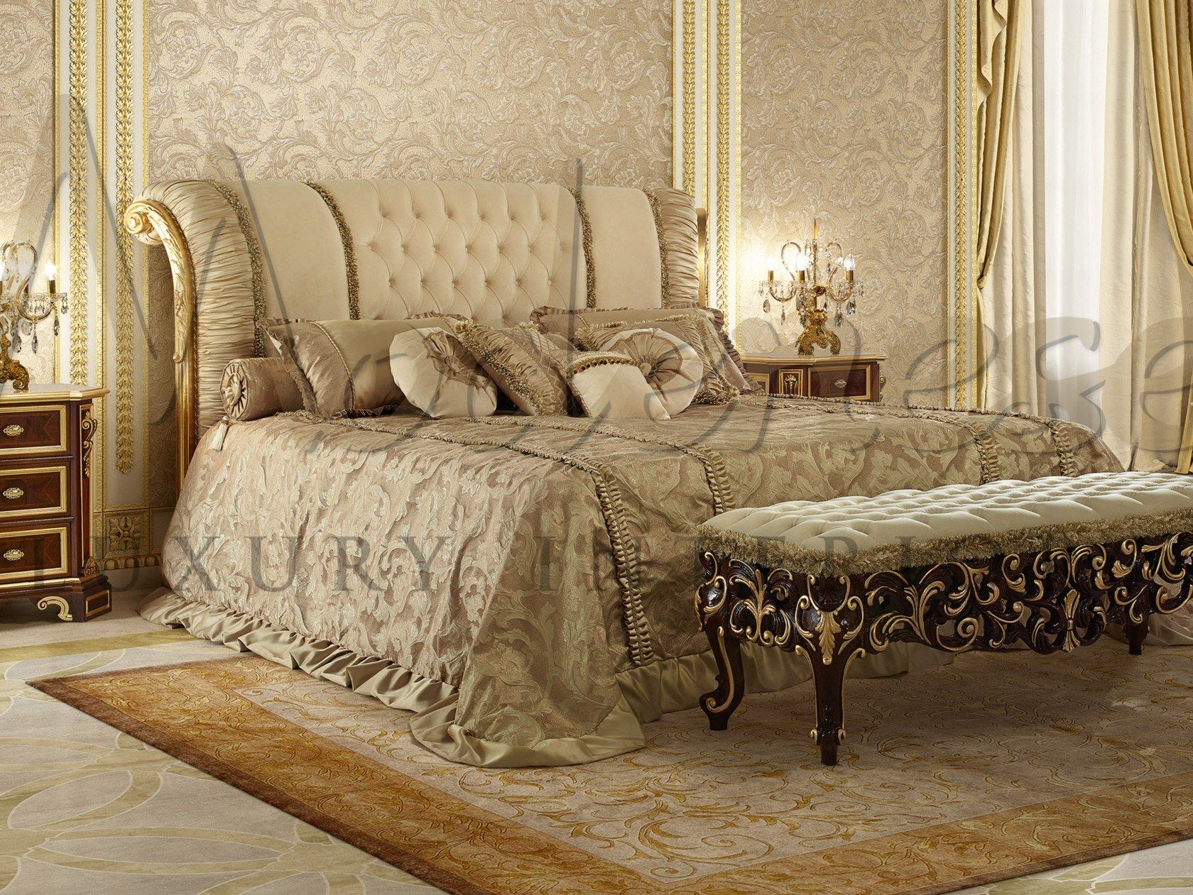 Кровать с капитонным изголовьем Modenese Luxury Interiors Royal ARCH-00028449