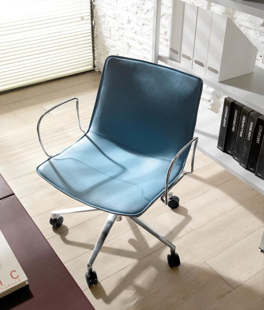 Quinti Sedute 5-спицевое вращающееся кожаное офисное кресло с подлокотниками Amelie sun-id-1358873 - Вид №3