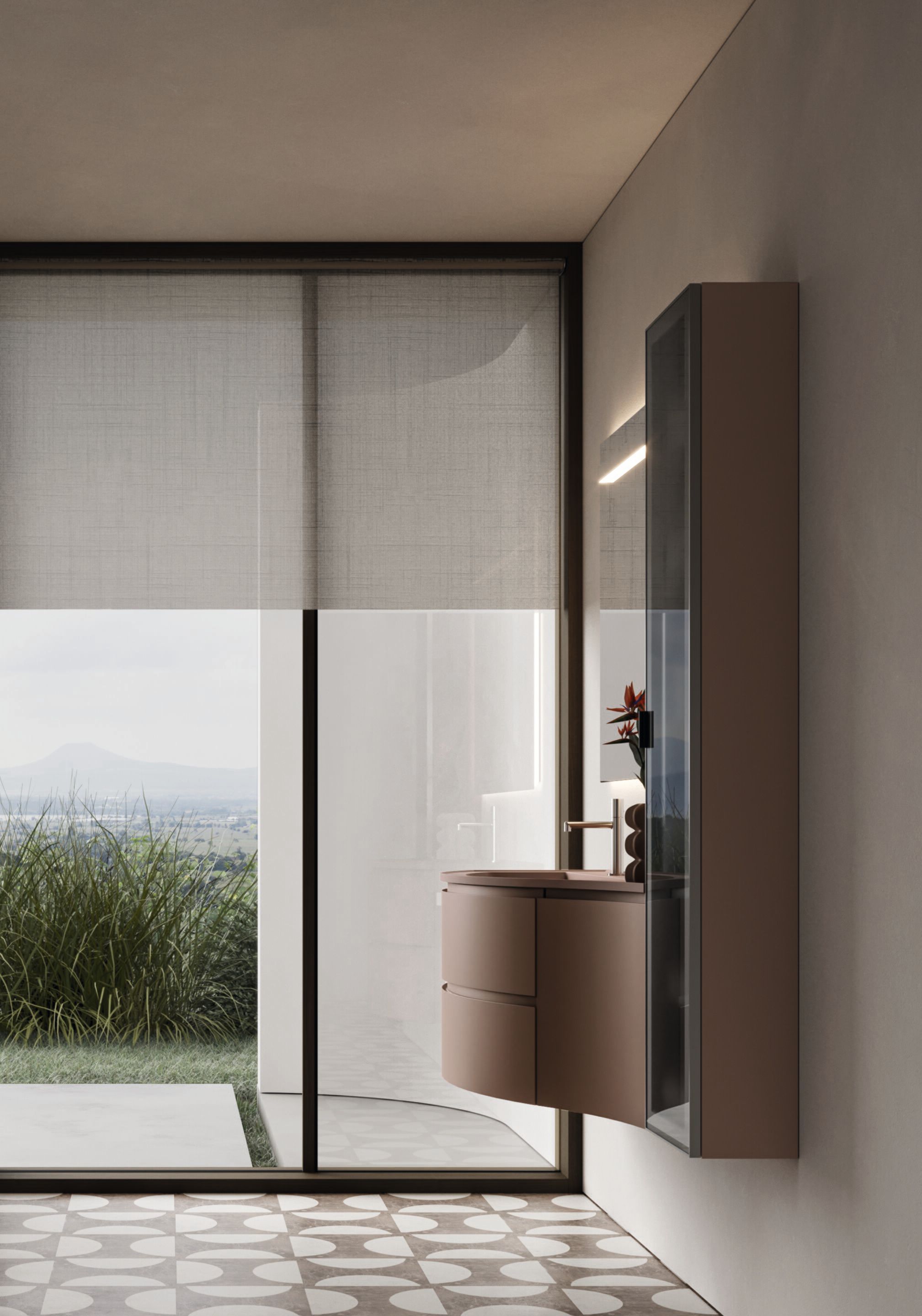 Подвесной туалетный столик с зеркалом Ideagroup Seventy Form ARCH-00049102 - Вид №1