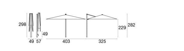 Прямоугольный поворотный зонтик из акриловой ткани emu Trevi ARCH-00141202 - Вид №11