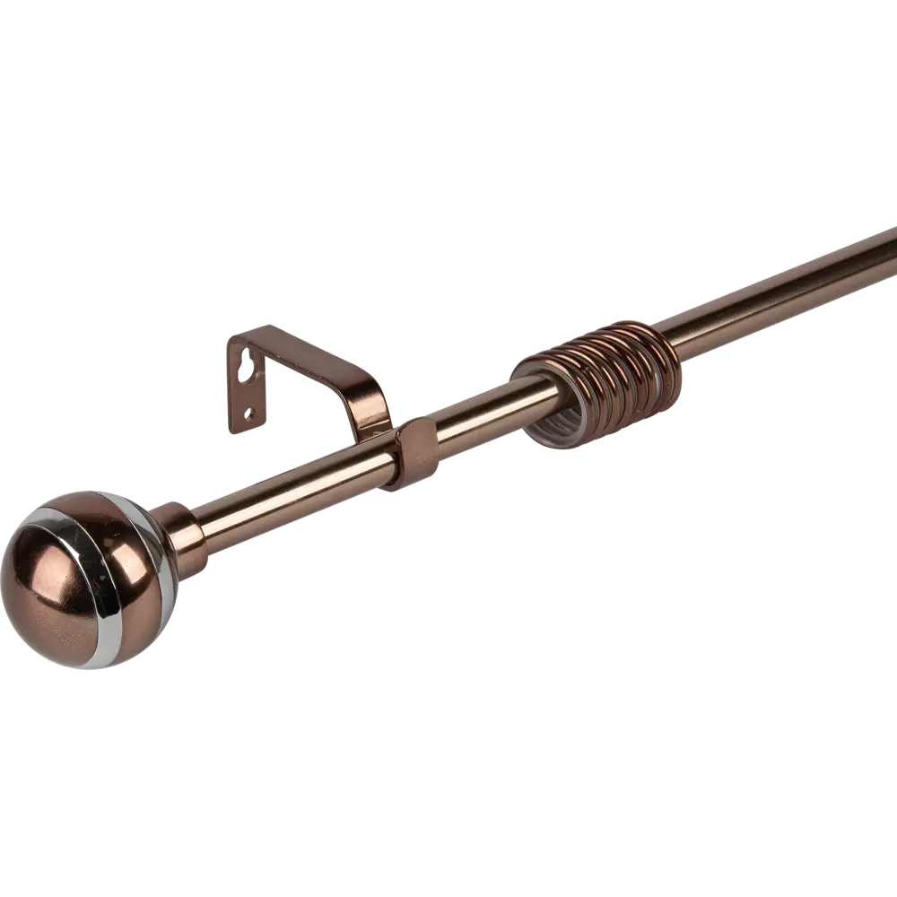 Карниз раздвижной однорядный Inspire 160-300 см наконечник шар цвет коньячный 82544815 STLM-2049570 