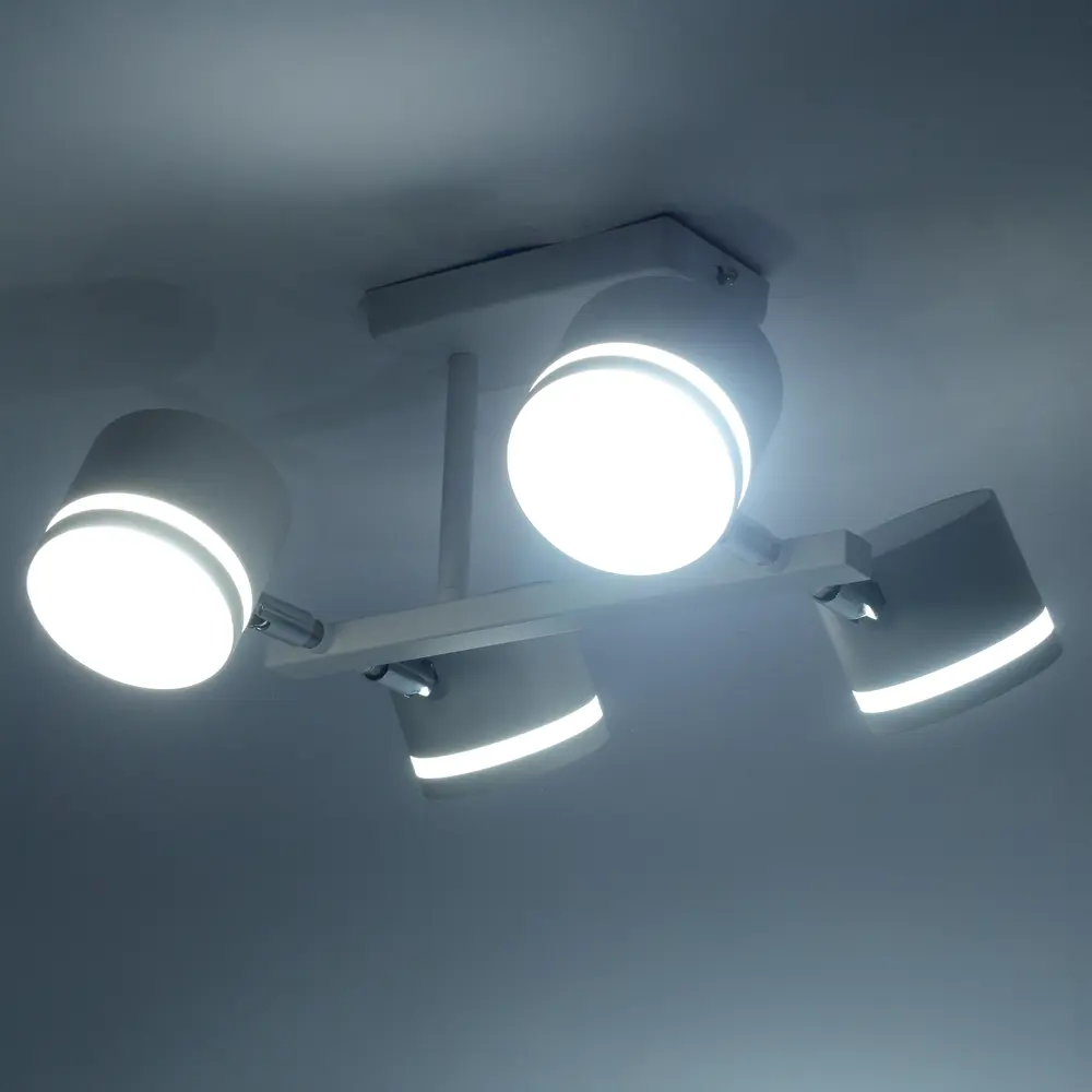 Люстра на штанге Talco 4 лампы 10 м² цвет белый SCHAFFNER STLM-2074895 - Вид №1