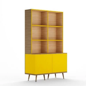 Стеллаж деревянный на ножках желтый Woodi WOODI  00-3966208 Бежевый;желтый