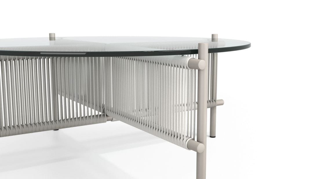 Круглый алюминиевый и стеклянный садовый столик ROCHE BOBOIS путешественник ARCH-00138051 - Вид №7