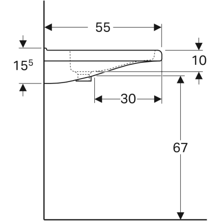 128660000 Раковина Geberit Renova Comfort Square, безбарьерная Geberit  - Вид №42