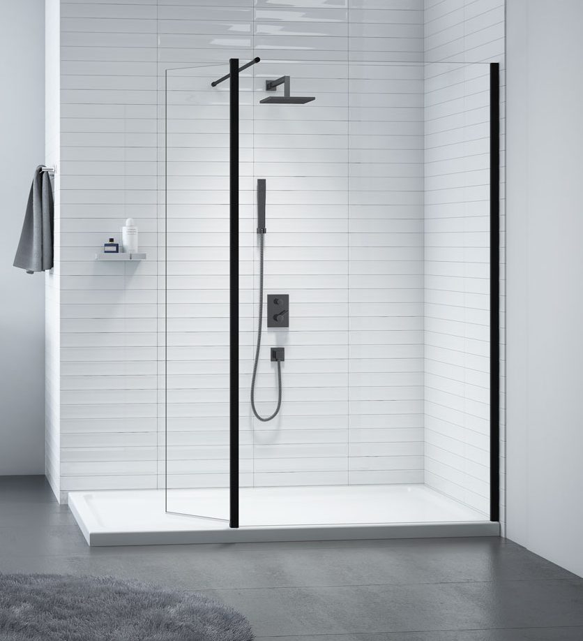 Душевая перегородка BLKSW700 Merlyn Black Черный - Вид №3