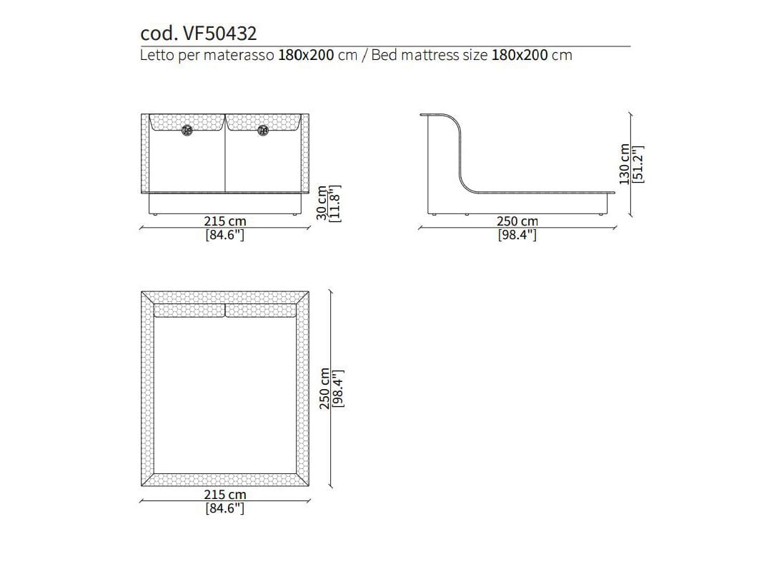 Мягкая кровать из ткани Vittoria Frigerio Appiani ARCH-00129767 - Вид №3