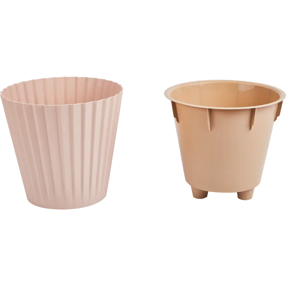 Горшок цветочный Ingreen Sand ø19 h17.7 см v3.3 пластик кремовый 86750056 STLM-2020337 - Вид №1