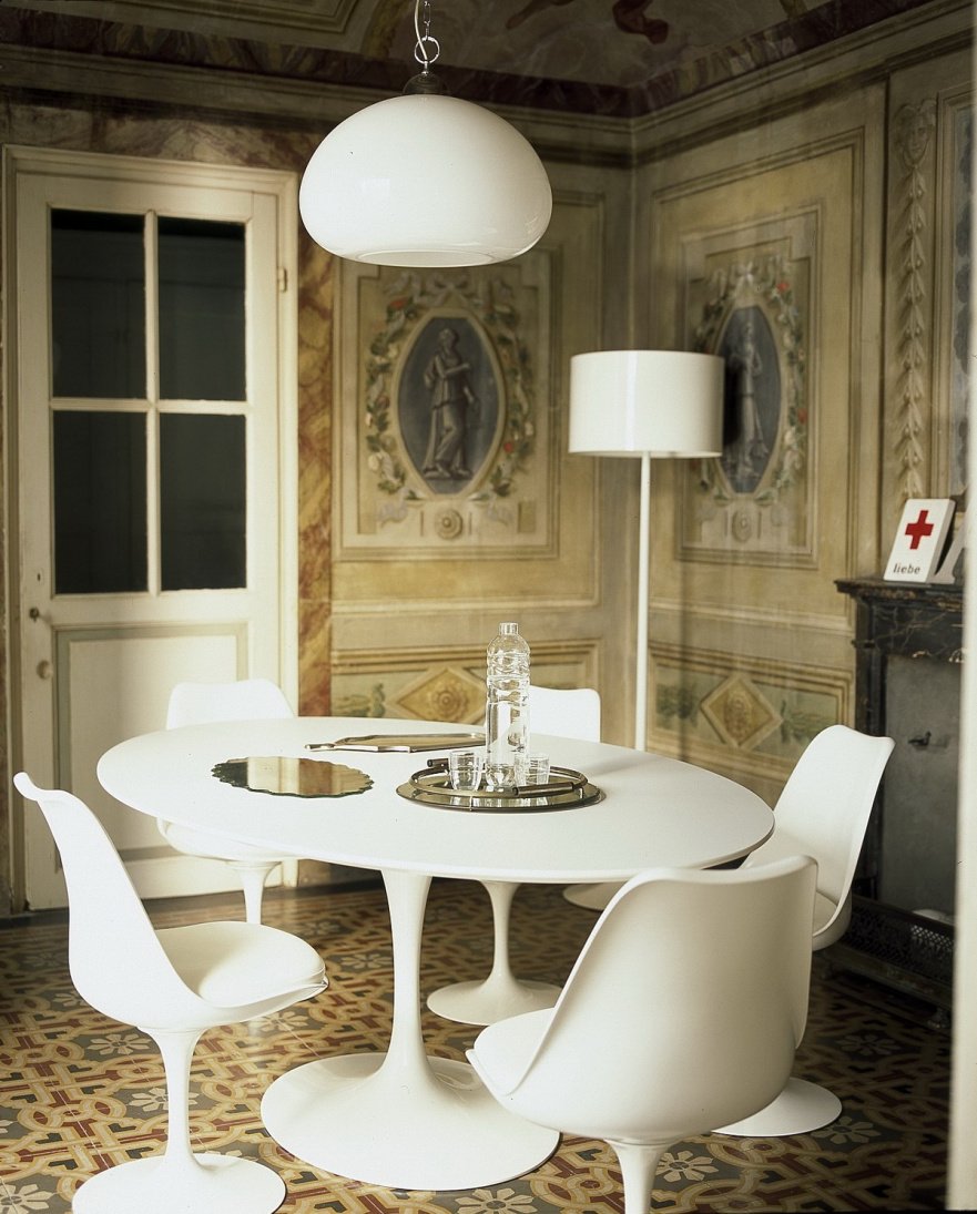 Обеденный стол круглый белый глянцевый 90 см Eero Saarinen Style Tulip Table SOHO DESIGN TULIP 131561 Белый - Вид №4