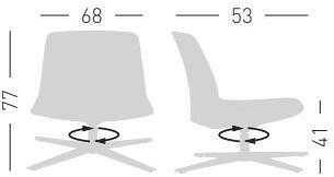 GABER Вращающееся кресло из ткани с 4 спицами sun-id-1387938 - Вид №2