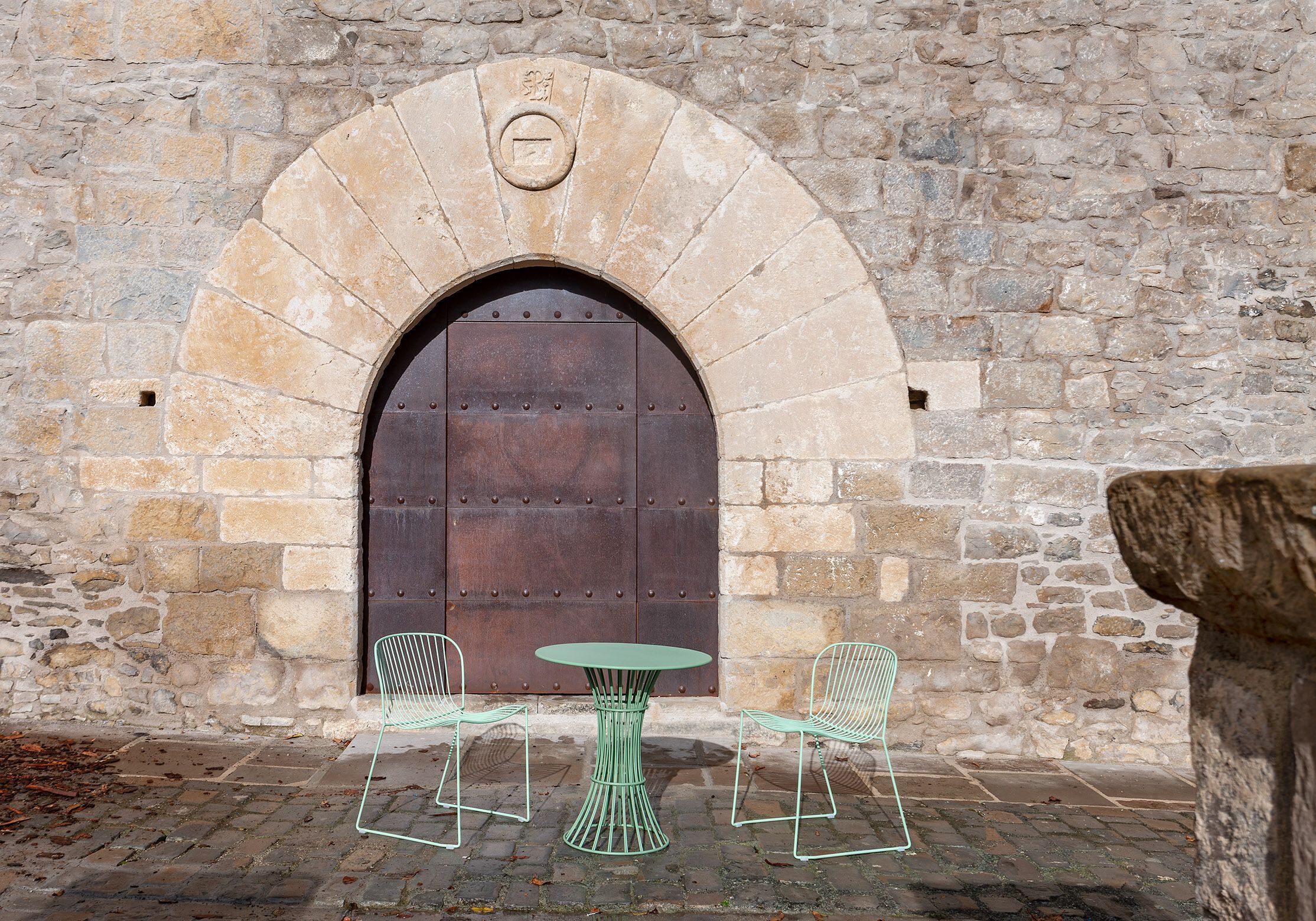 Стальной круглый садовый стол iSimar Болония ARCH-00128792 - Вид №3