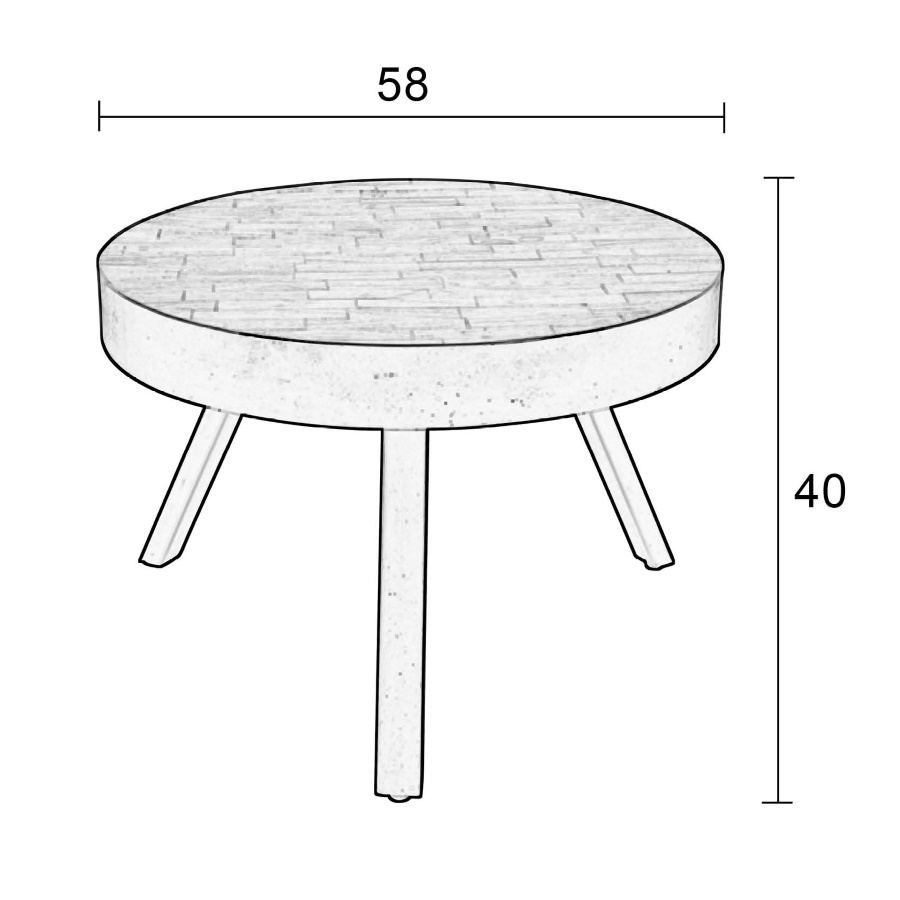 Стол кофейный Suri средний White Label Living 2200008 - Вид №8