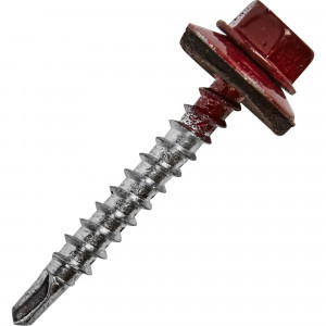 11778889 Саморезы кровельные с буром 4,8х35мм, тем.красные (250 шт)