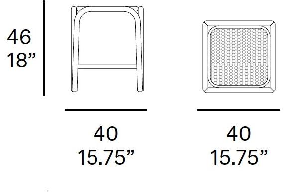 EXPORMIM Низкий стул из ротанга Fontal T017 r - Вид №3