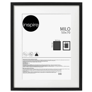 Рамка для фото Milo 50×70 см черная с эффектом дерева INSPIRE 85578068