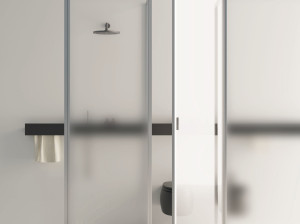 Алюминиевая и стеклянная перегородка для ванной комнаты