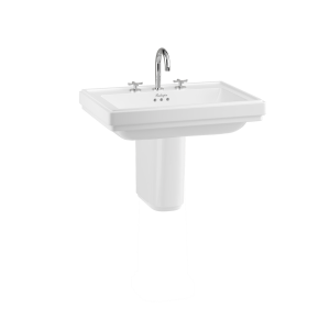 Burlington Riviera Квадратная чаша Riviera 650 мм с полупьедесталом Riviera с 2-мя отверстиями под смеситель RIV2 2TH - RIV7