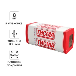 Утеплитель Тисма 100 мм 8 плит 600x1200 мм 6.24 м²