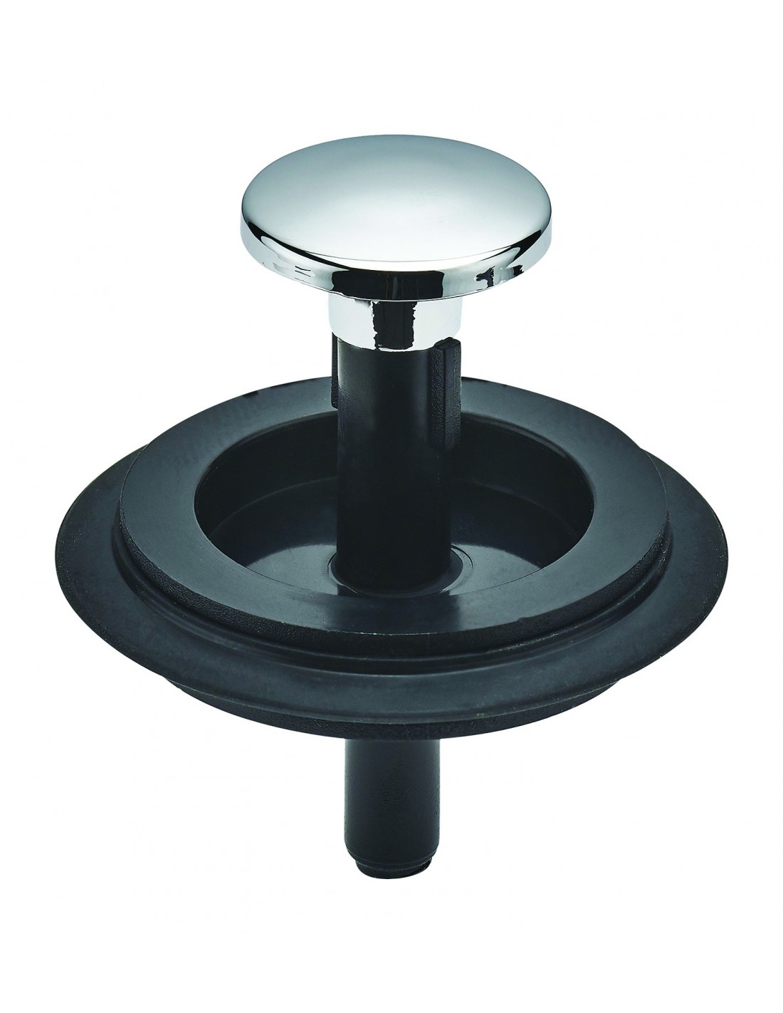 044500 005 00  Ручной вентиль для слива раковины с корзиной Д. 90 мм, нержавеющая сталь и черный цвет Valentin Сталь 