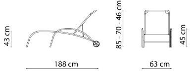 Vermobil Лежащий садовый шезлонг texplast на колесиках Park & taormina Ch381 - Вид №4