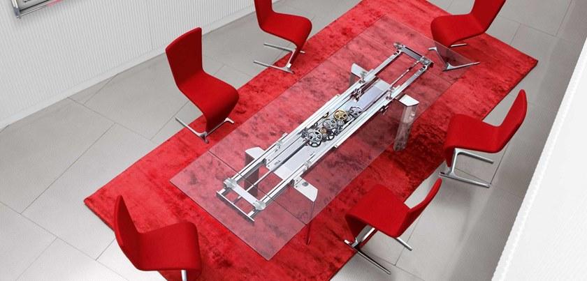 Roche Bobois Раздвижной обеденный стол из алюминия и стекла Les contemporains sun-id-1466045 - Вид №5