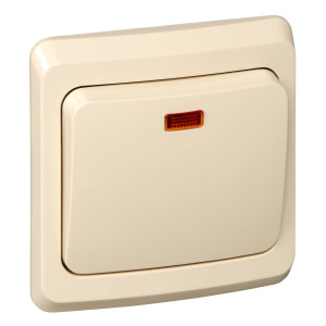 BC10-007K ЭТЮД С/У 1-клавишный ПЕРЕКЛЮЧАТЕЛЬ с подсветкой 10 АХ,КРЕМОВЫЙ Schneider Electric
