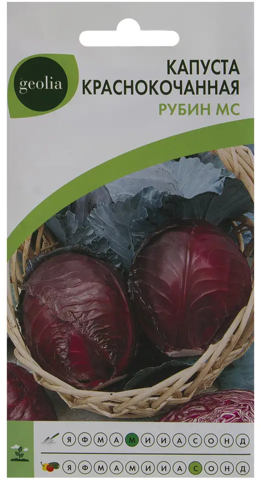 Семена капусты краснокочанной GEOLIA Рубин МС - среднеспелый сорт 17585439