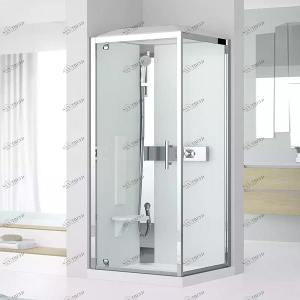 Novellini. Душевая кабина 80x80 GF80 STANDARD с низким душевым поддоном, серебристым профилем и крышей GLAX 3 GL3GF80MT1B