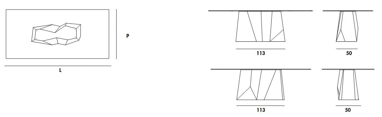 Прямоугольный керамический стол Sovet Italia Deod ARCH-00080823 - Вид №2