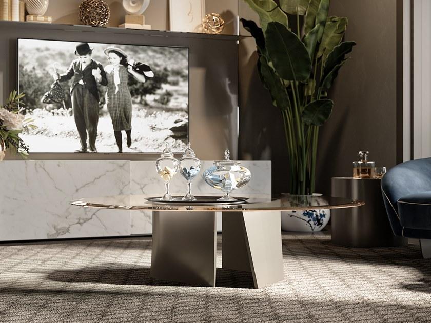 Reflex Овальный стеклянный журнальный столик для гостиной Esse sun-id-1456953 - Вид №3