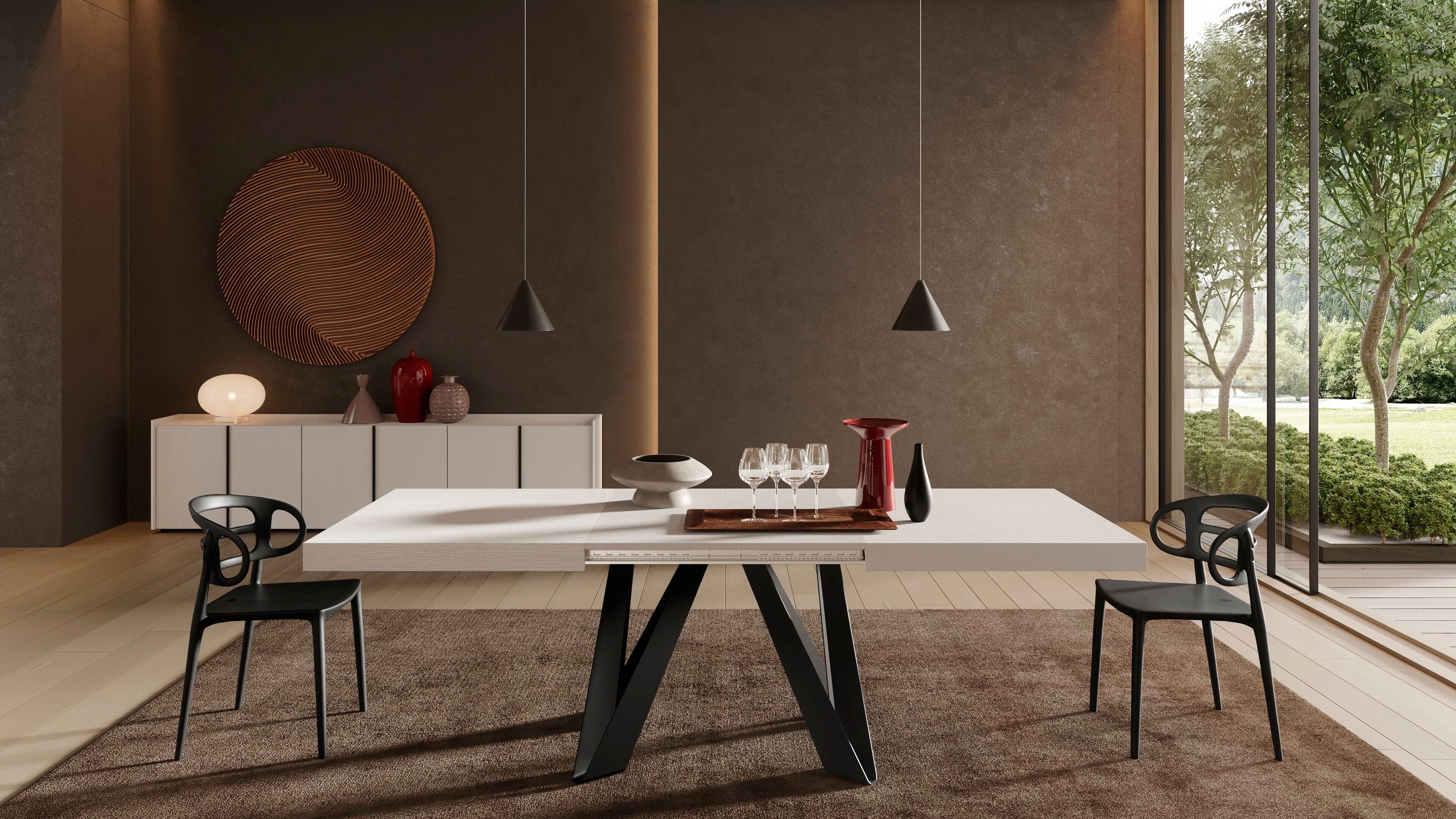 Выдвижной прямоугольный стол из железа с меламиновой столешницей Mobili Fiver ROMINA ARCH-00069646 - Вид №28