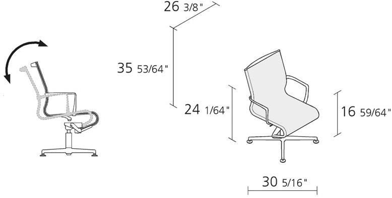 Alias Кресло офисное поворотное с 4-мя спицами и подлокотниками Frame 52 / frame 52 soft sun-id-1394042 - Вид №6