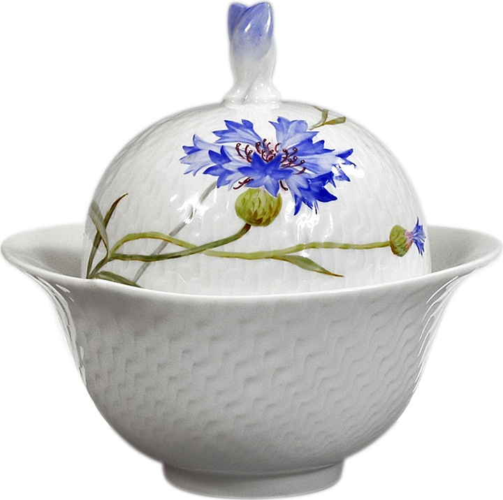 84266 Meissen Сахарница 200мл "Игра волн, рельеф, голубые васильки" Фарфор 