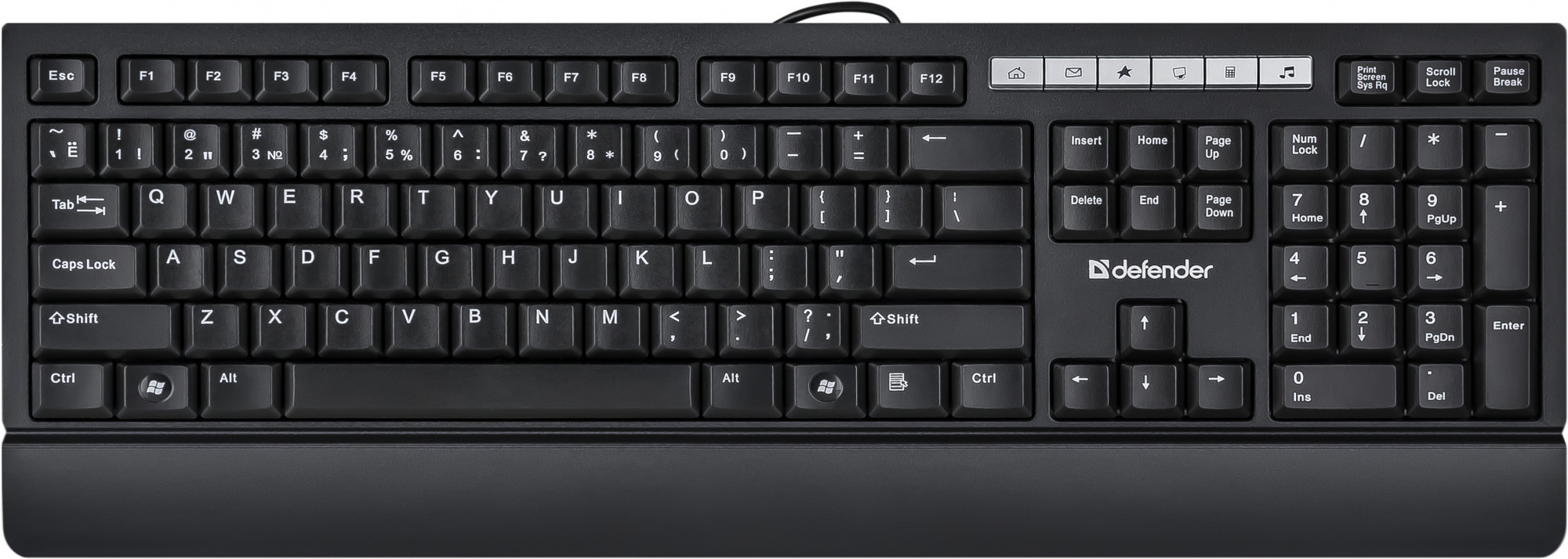 45035 проводная клавиатура episode sm-950 ru,черный,полноразмерная usb Defender Santreyd 