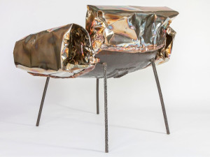 Стул из нержавеющей стали с подлокотниками