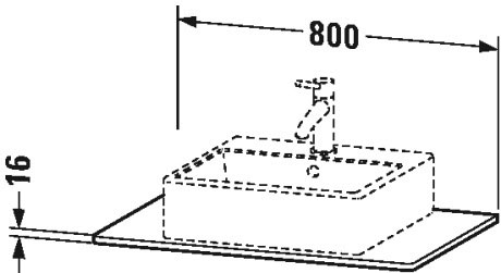 XS060D03838 XSquare Консоль Доломитово-серый глянцевый лак Duravit - Вид №1
