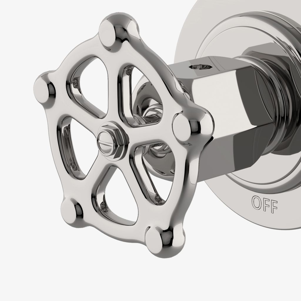 RG2T02 Облицовка двухходового термостатического переключающего клапана регулятора с металлической ручкой колеса Waterworks  - Вид №1