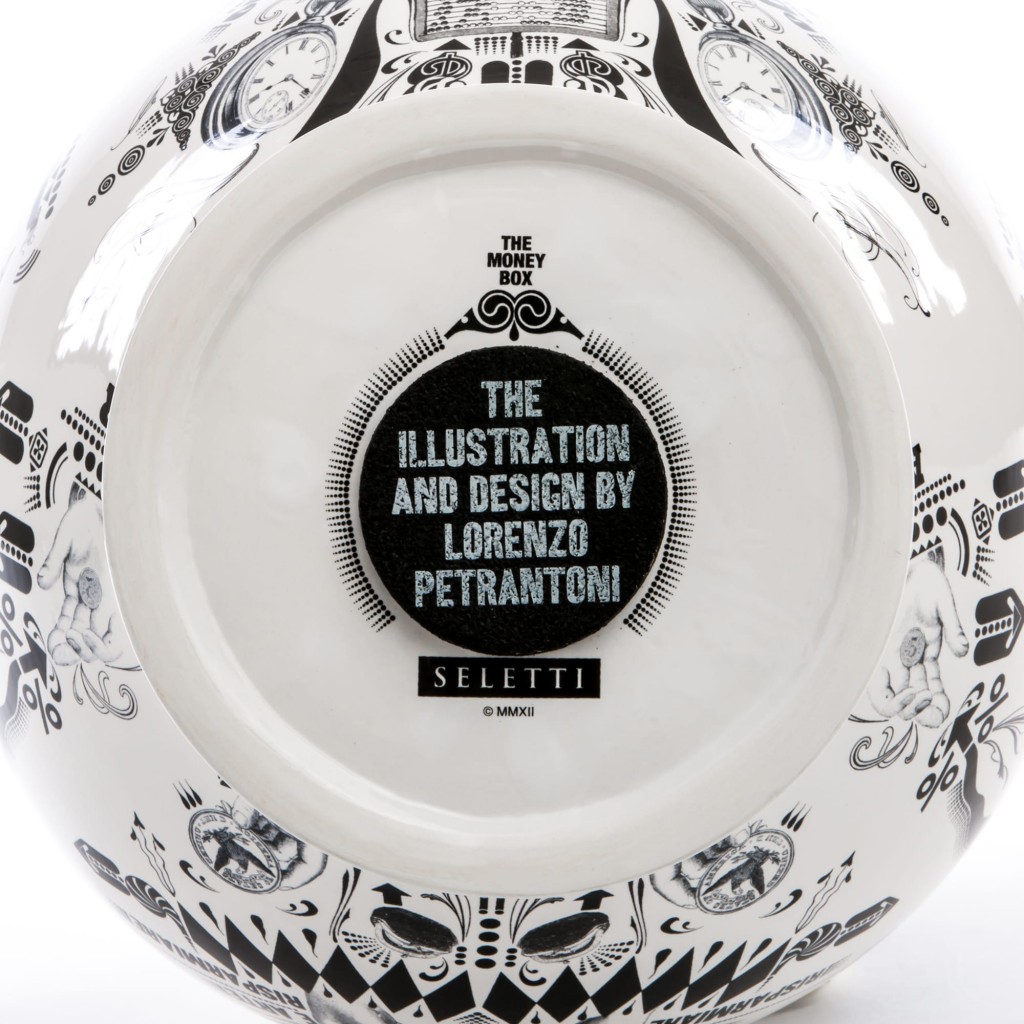 Копилка фарфоровая черно-белая By Petrantoni SELETTI  00-3883238 Белый;черный  - Вид №2