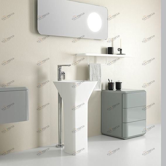 FL001 Напольная раковина стоящая квадратная Inbani 