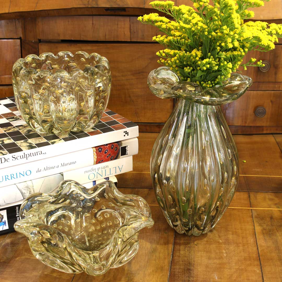 4834 ORIGINALMURANOGLASS Ваза Провенца - соммерсо - муранское стекло OMG 14 см  - Вид №1