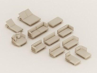 Kettal Садовый диван из модульной ткани Mesh sun-id-1500073 - Вид №5