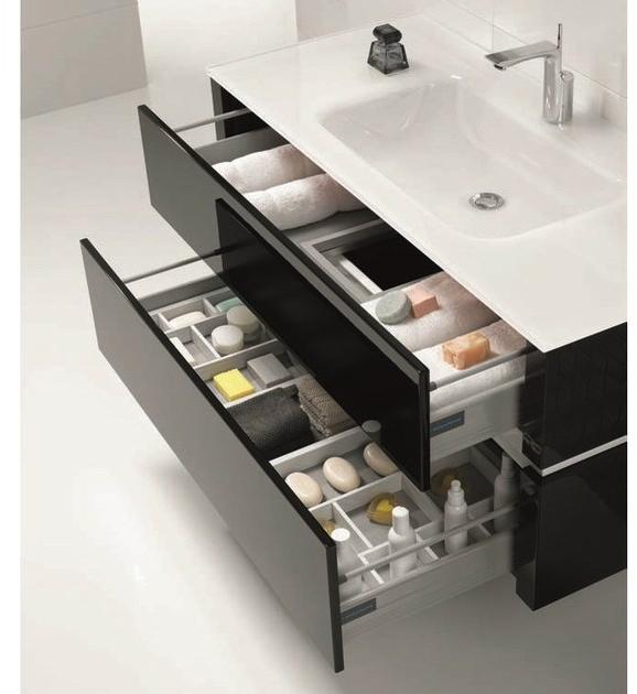 Mobiltesino Отдельная лакированная тумба под умывальник с ящиками Qubo sun-id-1442695 - Вид №1