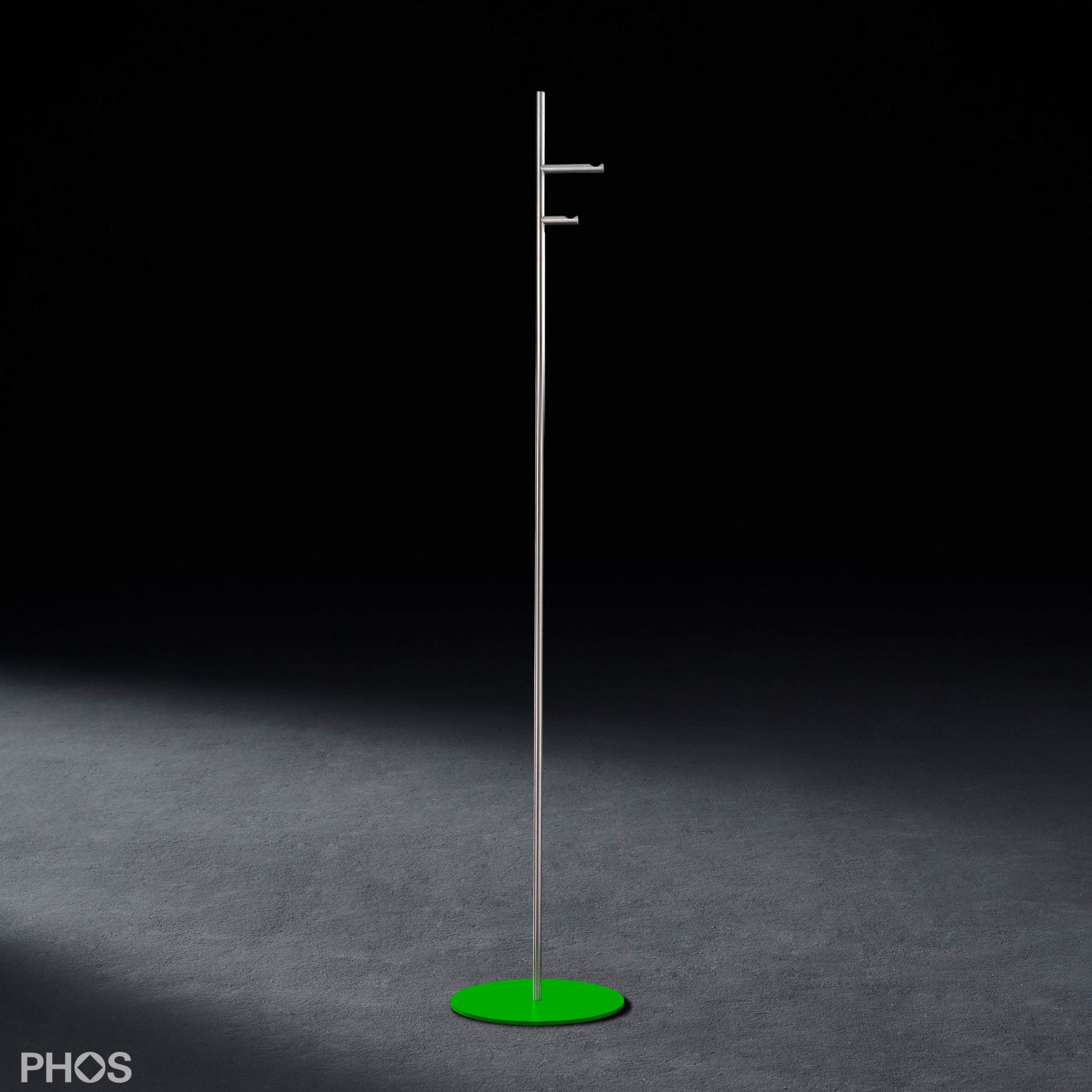 GSTS2V-BPGr Вешалка для одежды, 2 вогнутых крючка, основание: зеленое. PHOS 