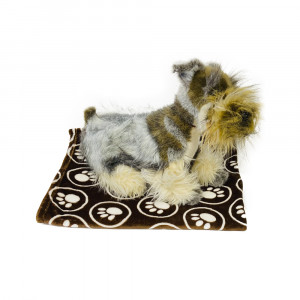 ПР0057560 Плед для собак "Лапки"коричневый 100*75 Ломинар