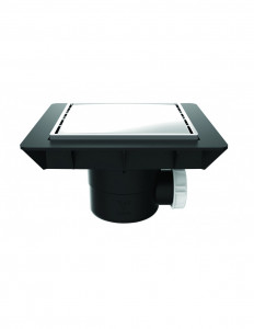 460710 000 00  Напольный трап Quadratto для душа, с регулируемой рамой, облицованной плиткой, горизонтальный слив D 40 мм, крышка из хромированного металла Valentin Хром