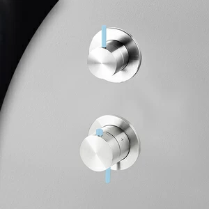 Термостат для душа глянцевая сталь с голубой ручкой Toki Radomonte TER52LCIL17