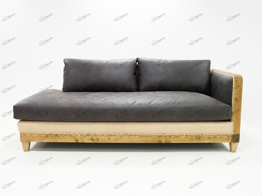 CREARTE COLLECTIONS Кожаная кушетка со вставками из джута на спинке Bambou essence 42