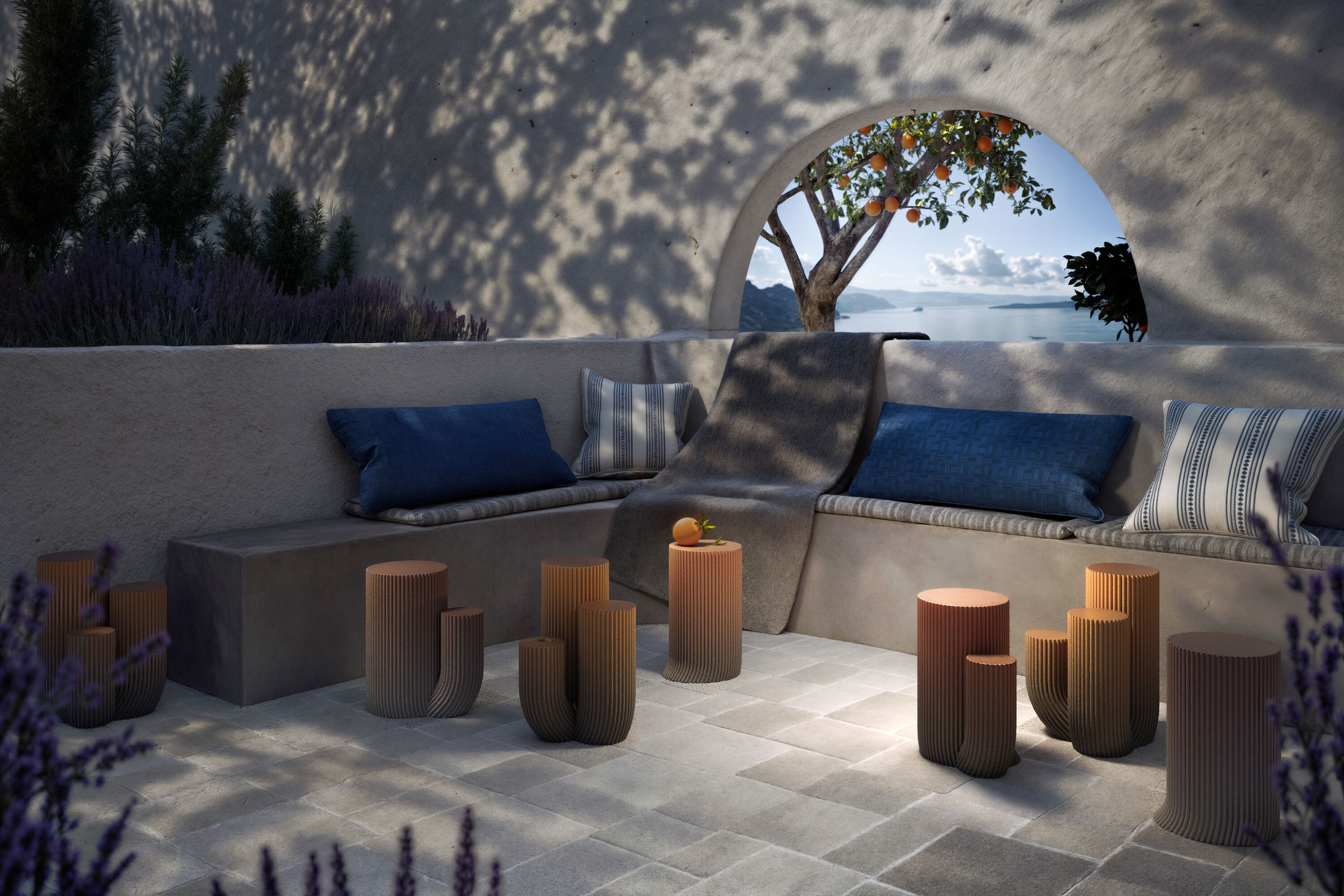 Круглый бетонный журнальный столик URBI et ORBI Medius Terra ARCH-00130319 - Вид №9