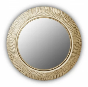 Золотое зеркало круглое настенное FASHION WAVE IN SHAPE FASHION 00-3860141 Золото
